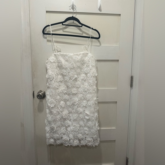 Zimmerman Raie Lace Flower White Mini Dress - Picture 7 of 9